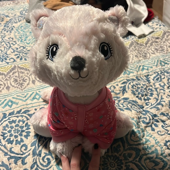 Build A Bear Workshop Pink Merry Mission Frost Fox Plush Stuffed Animal Blue Eye - Picture 2 of 11